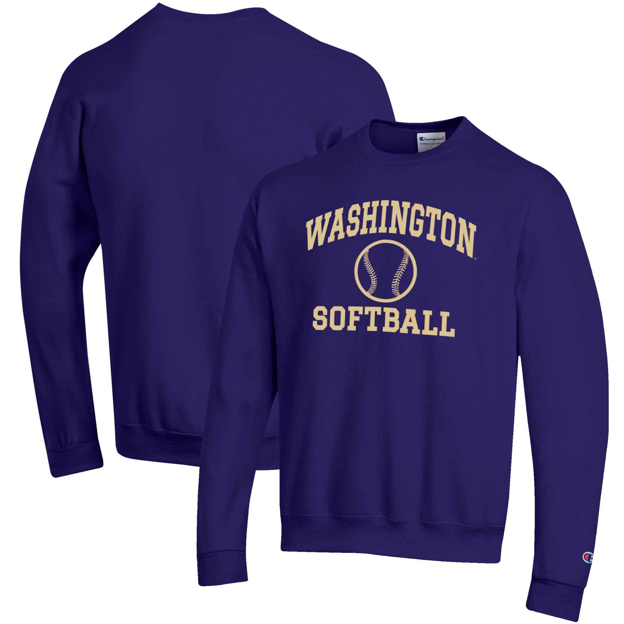Men’s Champion Purple Washington Huskies Softball Icon Crewneck Pullover Sweatshirt Men’s Champion Purple Washington Huskies Softball Icon Crewneck Pullover Sweatshirt
