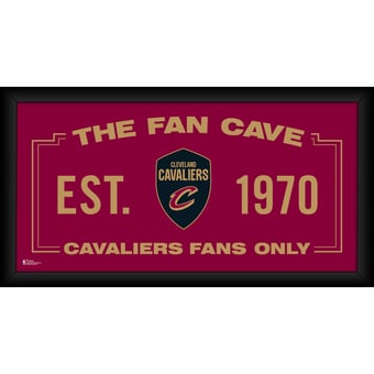 Cleveland Cavaliers Framed 10'' x 20'' Fan Cave Collage