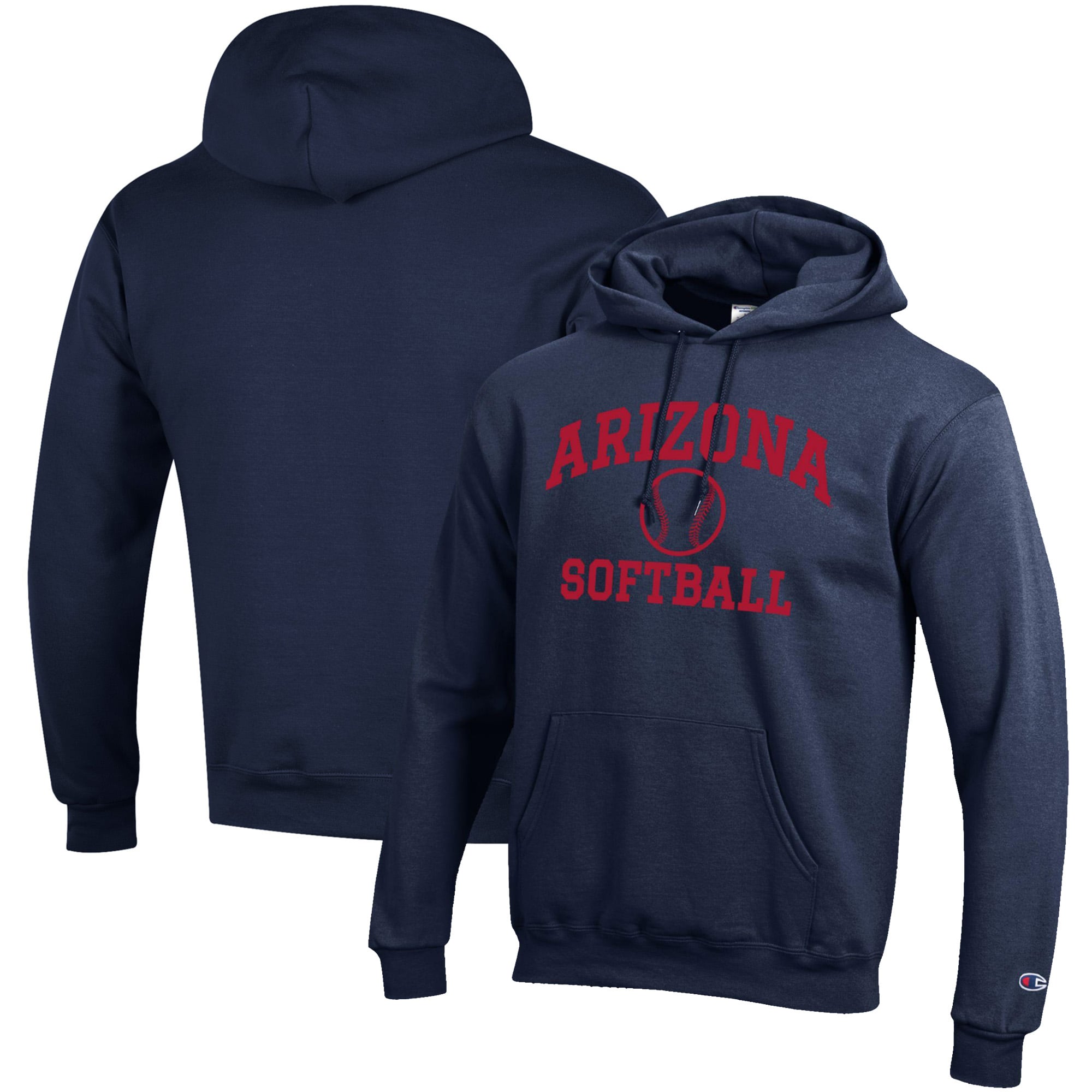 Men's Champion Navy Arizona Wildcats Softball Icon Pullover Hoodie