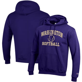 Men's Champion Purple Washington Huskies Softball Icon Pullover Hoodie