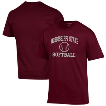 Men's Champion Maroon Mississippi State Bulldogs Softball Icon T-Shirt