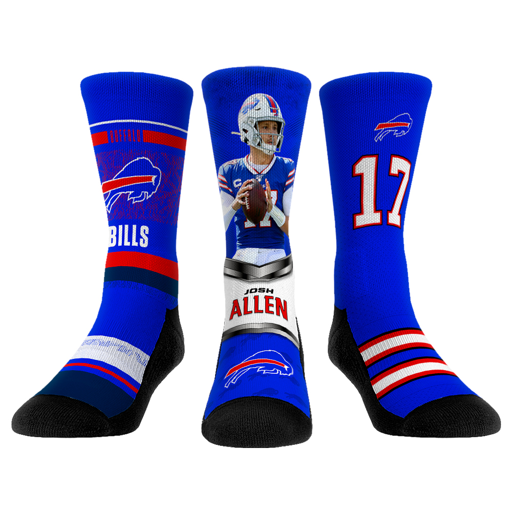 Unisex Rock Em Josh Allen Buffalo Bills 3-Pack Crew Socks Set
