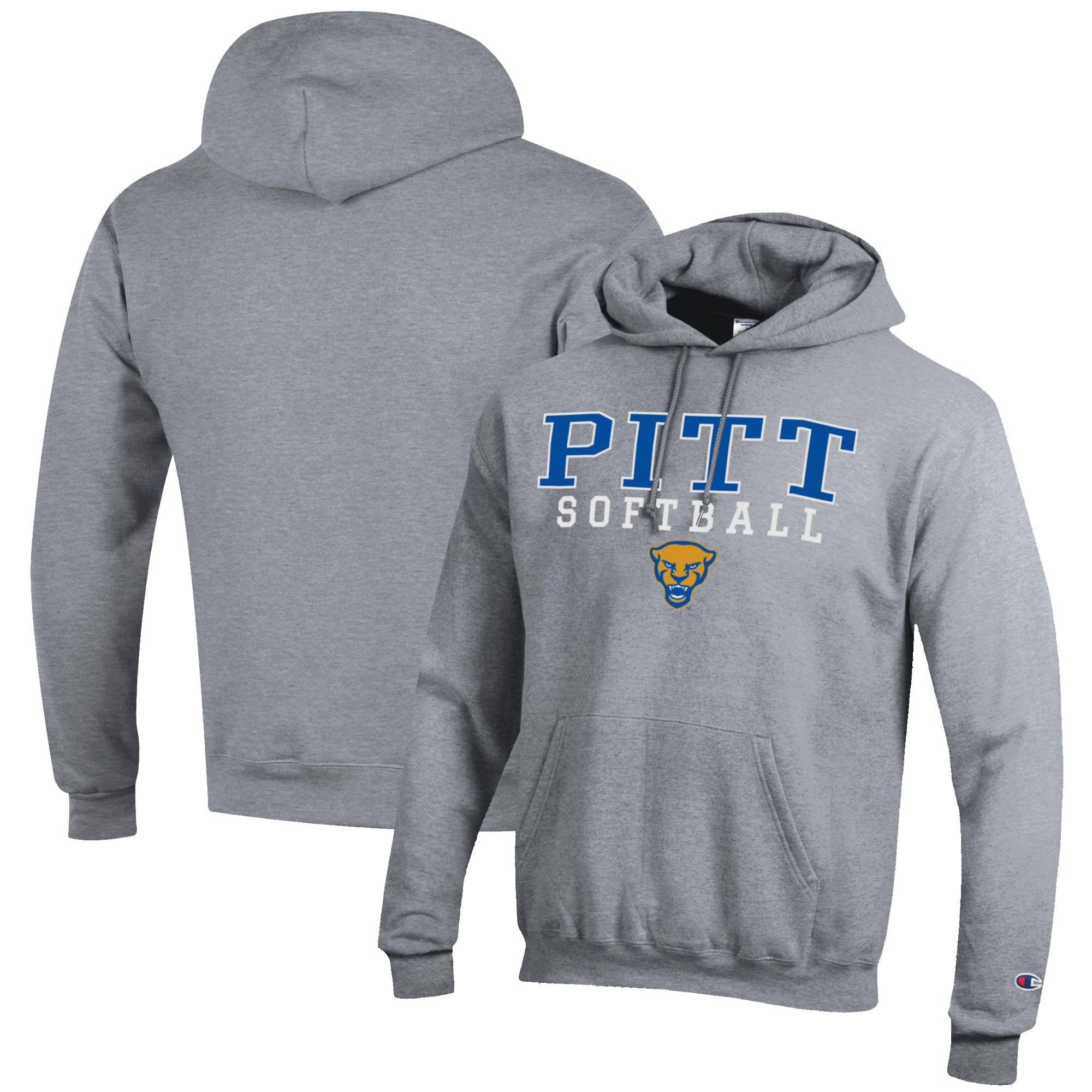 Men’s Champion Gray Pitt Panthers Softball Stack Pullover Hoodie Men’s Champion Gray Pitt Panthers Softball Stack Pullover Hoodie