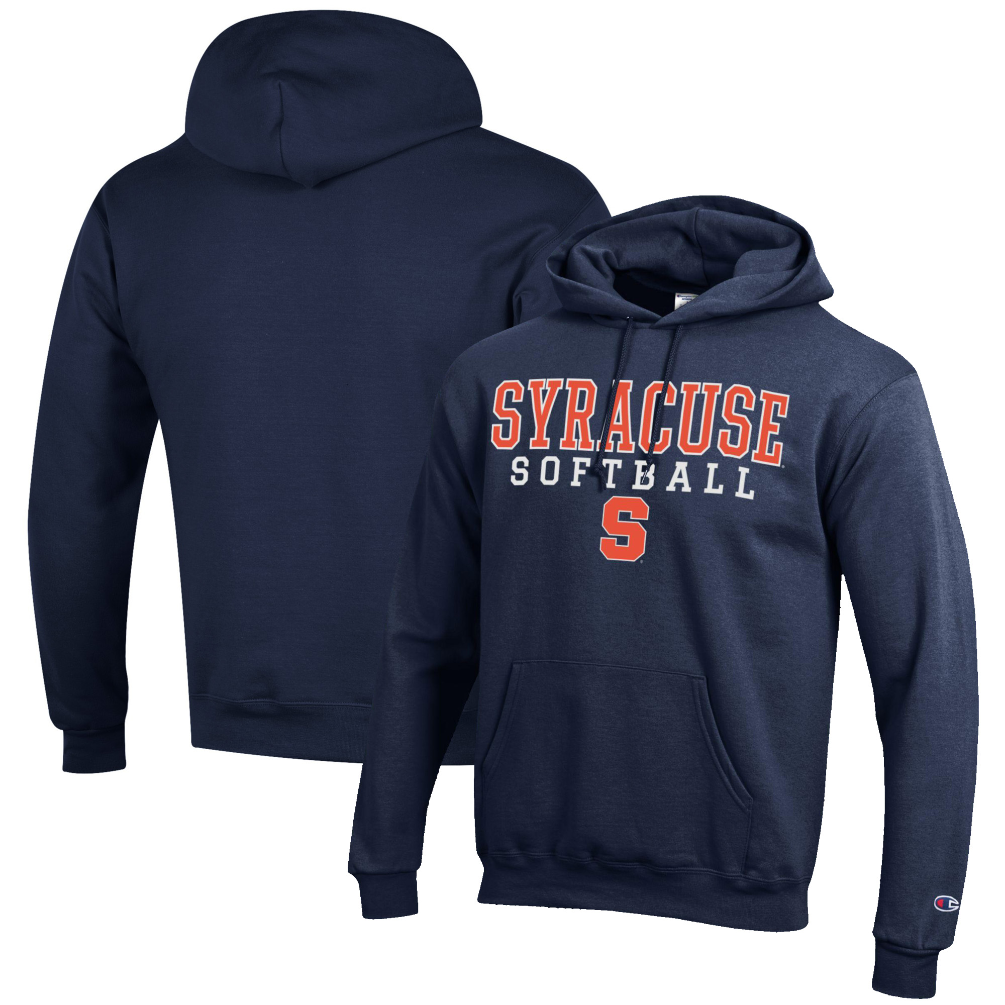 Men's Champion Navy Syracuse Orange Softball Stack Pullover Hoodie