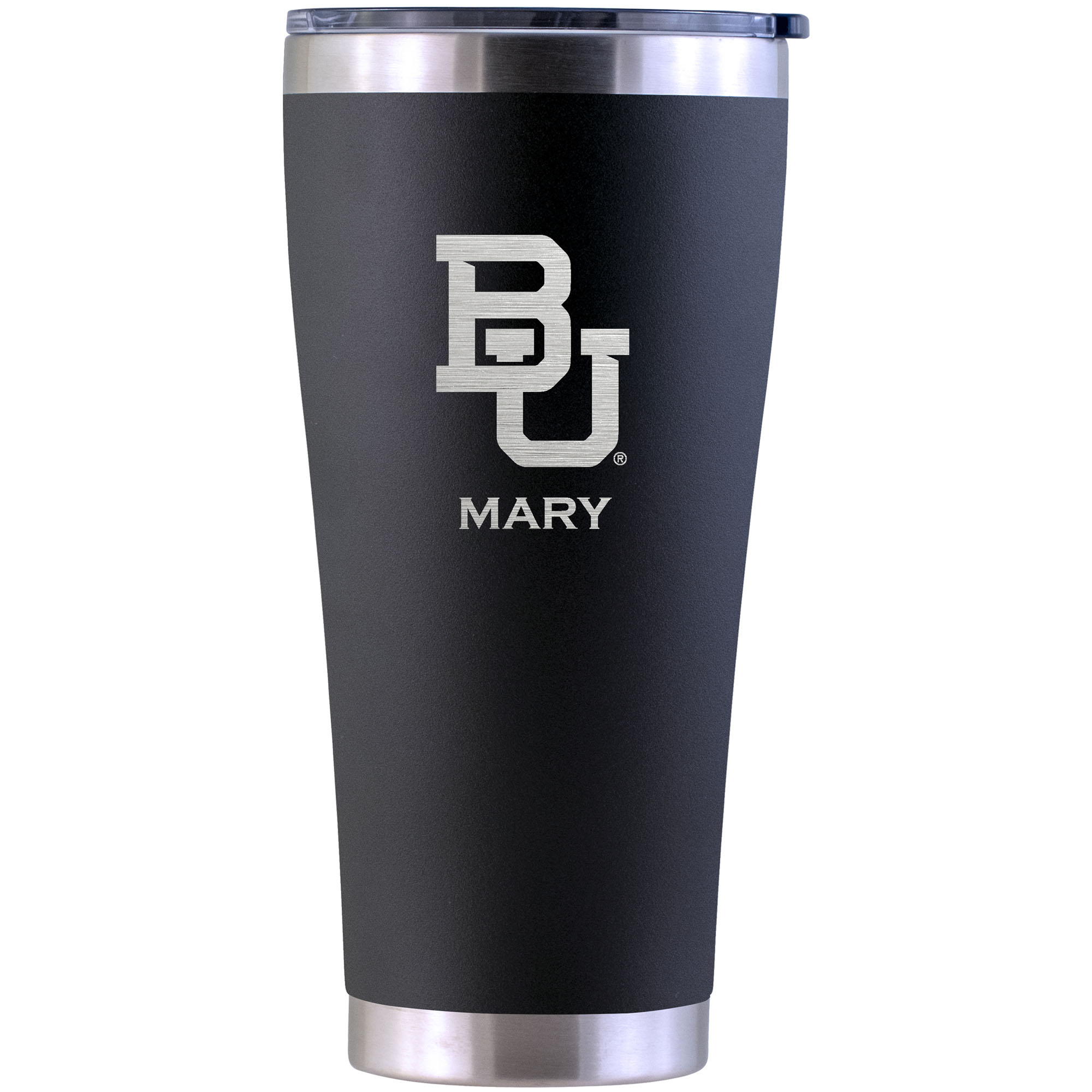 Baylor Bears Personalized 30oz. Laser Etched Black Tumbler