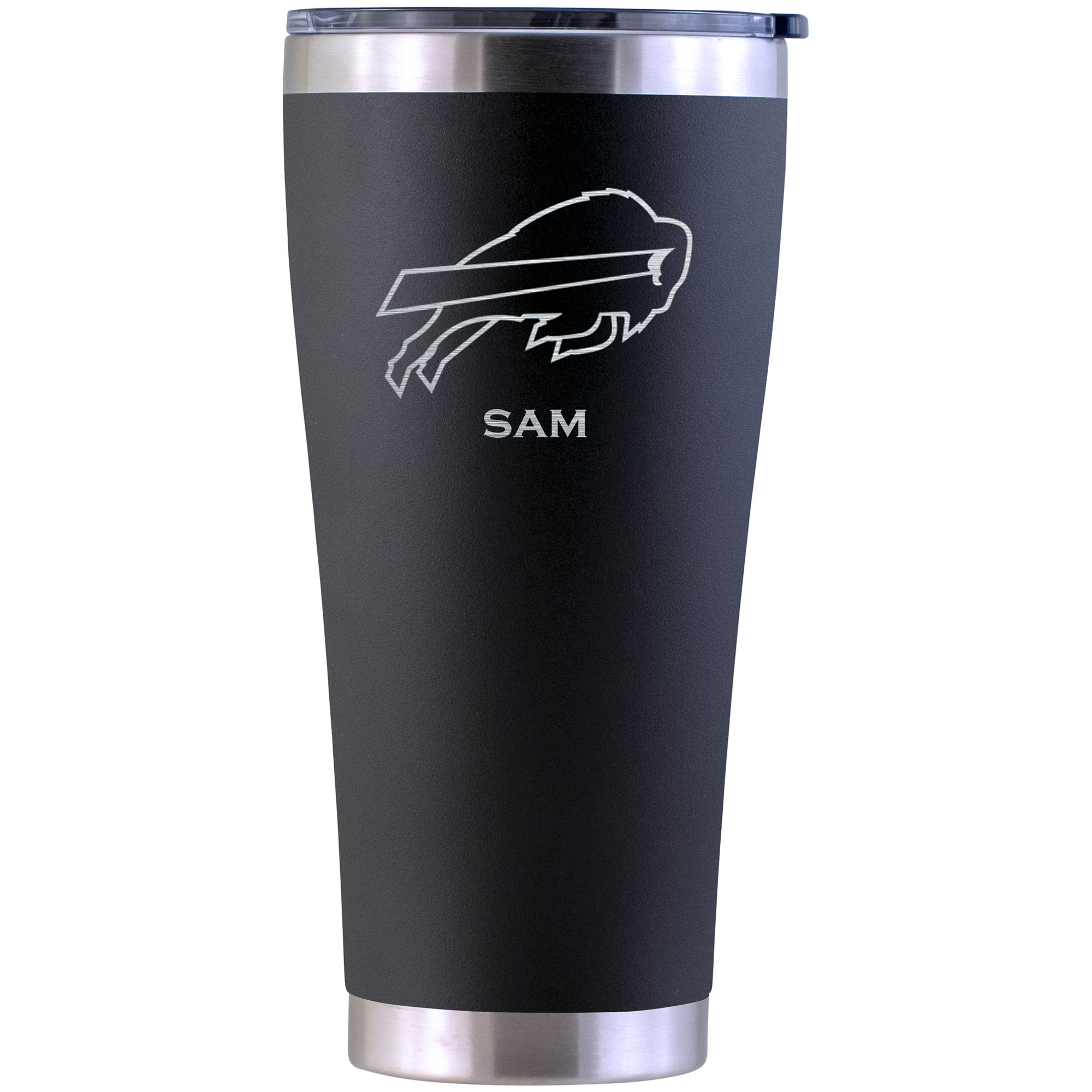 Buffalo Bills Personalized 30oz. Laser Etched Black Tumbler