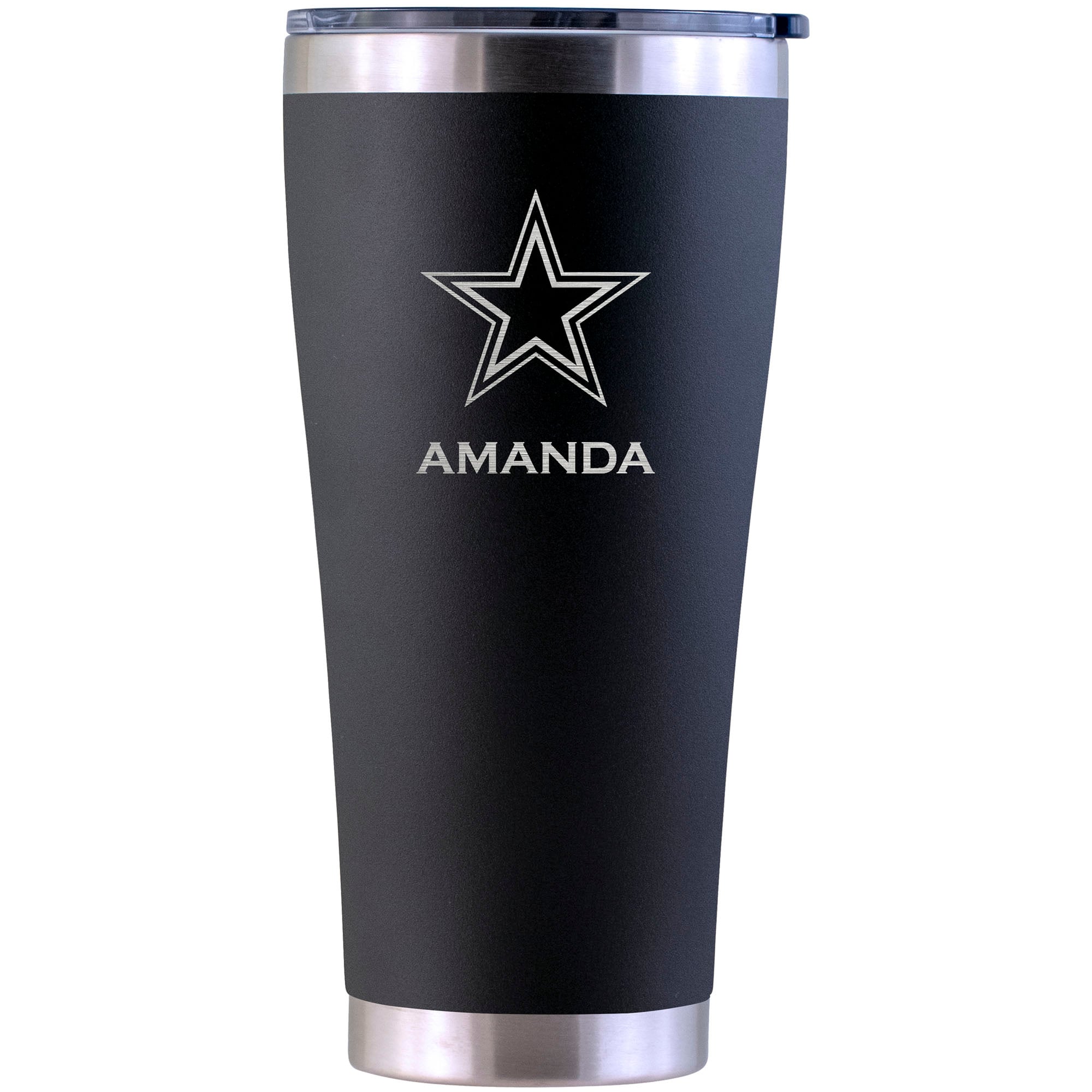 Dallas Cowboys Personalized 30oz. Laser Etched Black Tumbler