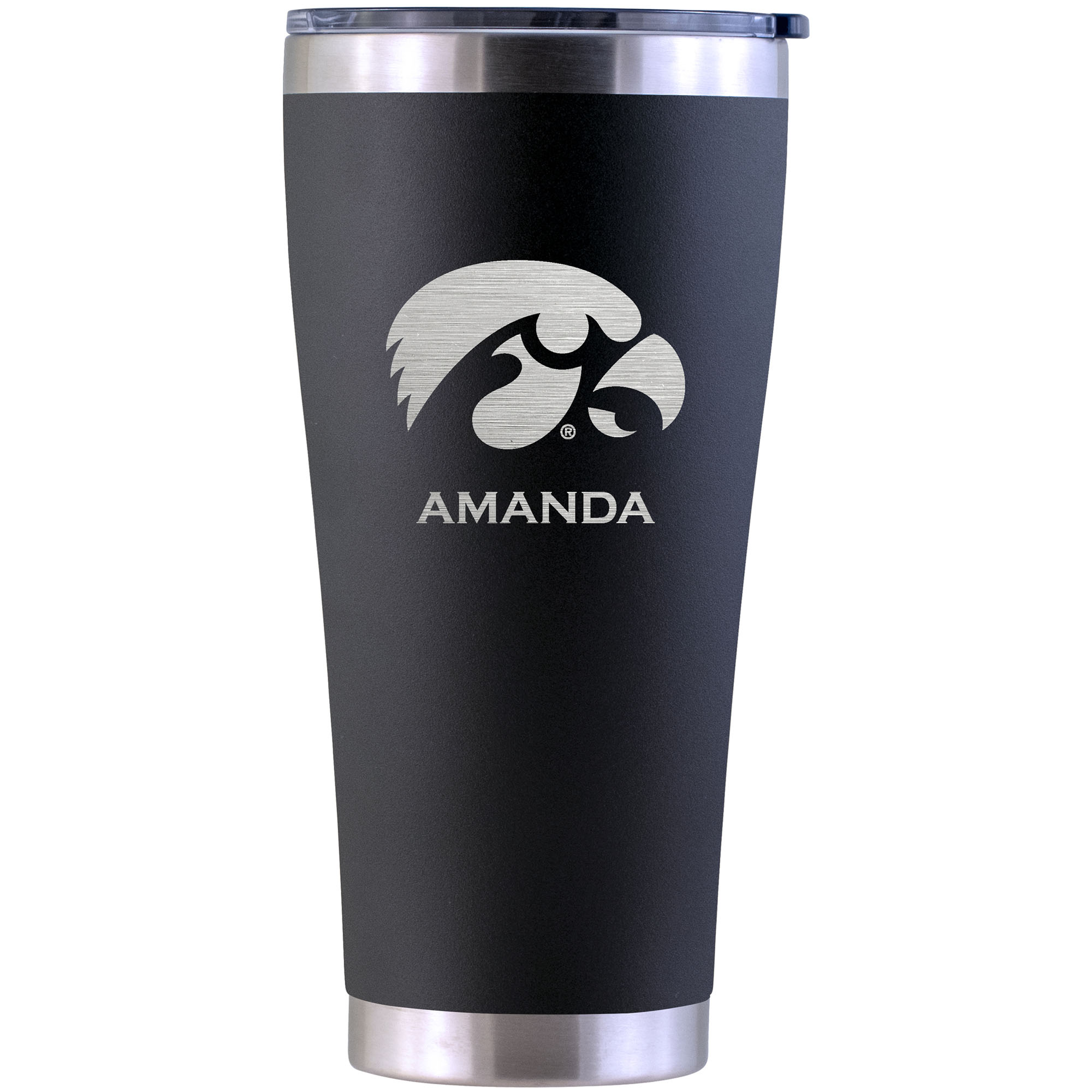 Iowa Hawkeyes Personalized 30oz. Laser Etched Black Tumbler Iowa Hawkeyes Personalized 30oz. Laser Etched Black Tumbler