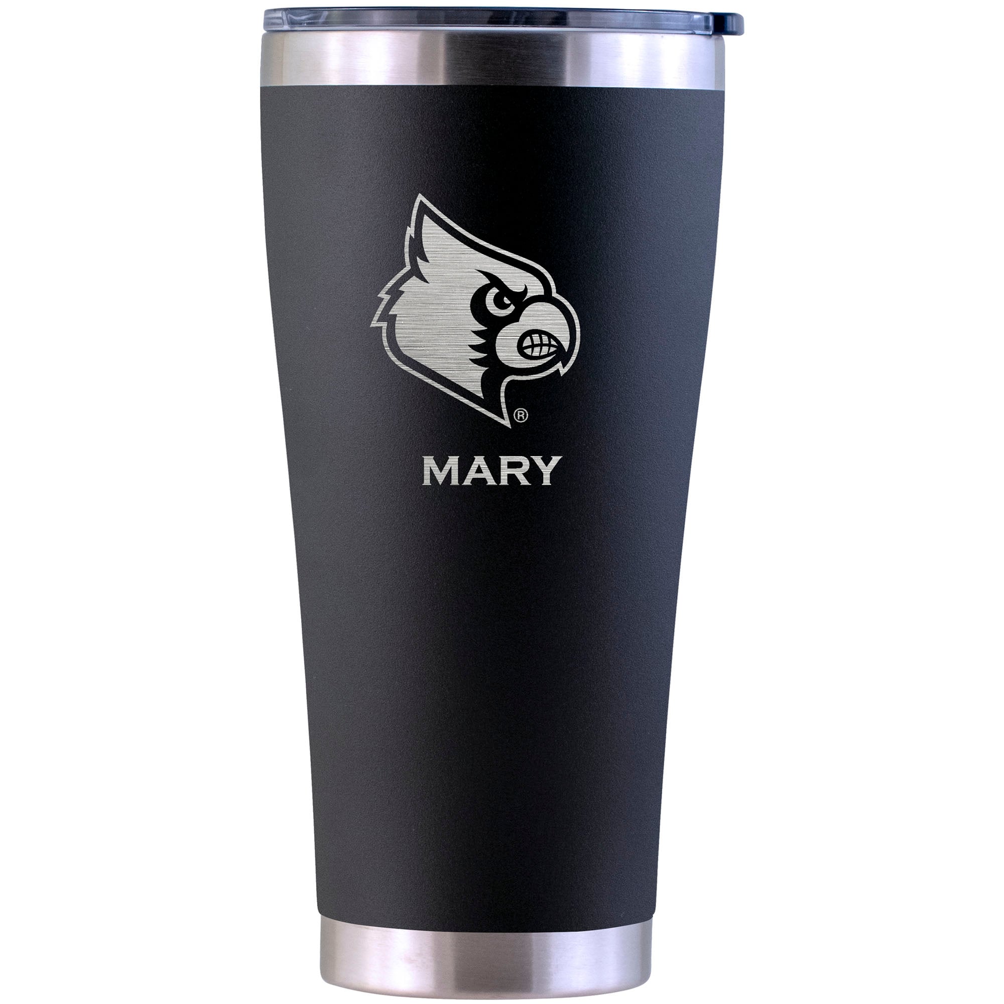 Louisville Cardinals Personalized 30oz. Laser Etched Black Tumbler