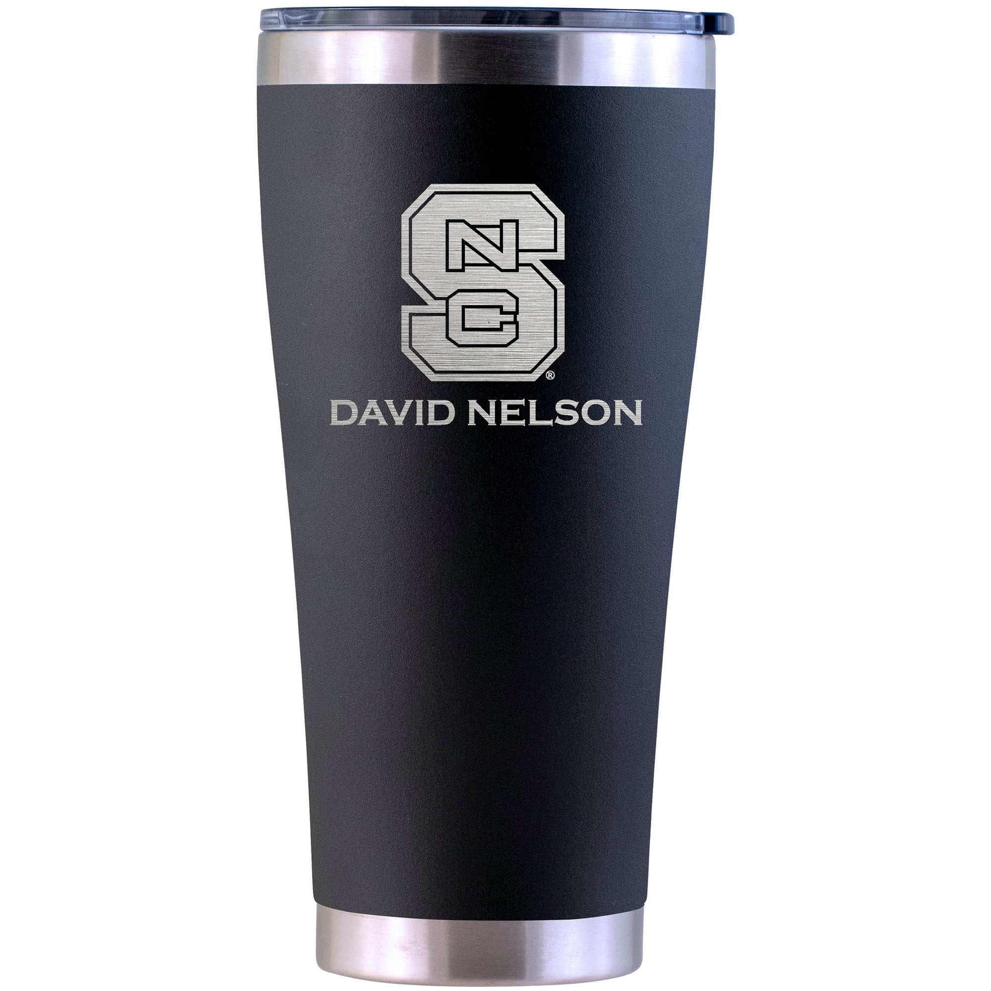 NC State Wolfpack Personalized 30oz. Laser Etched Black Tumbler