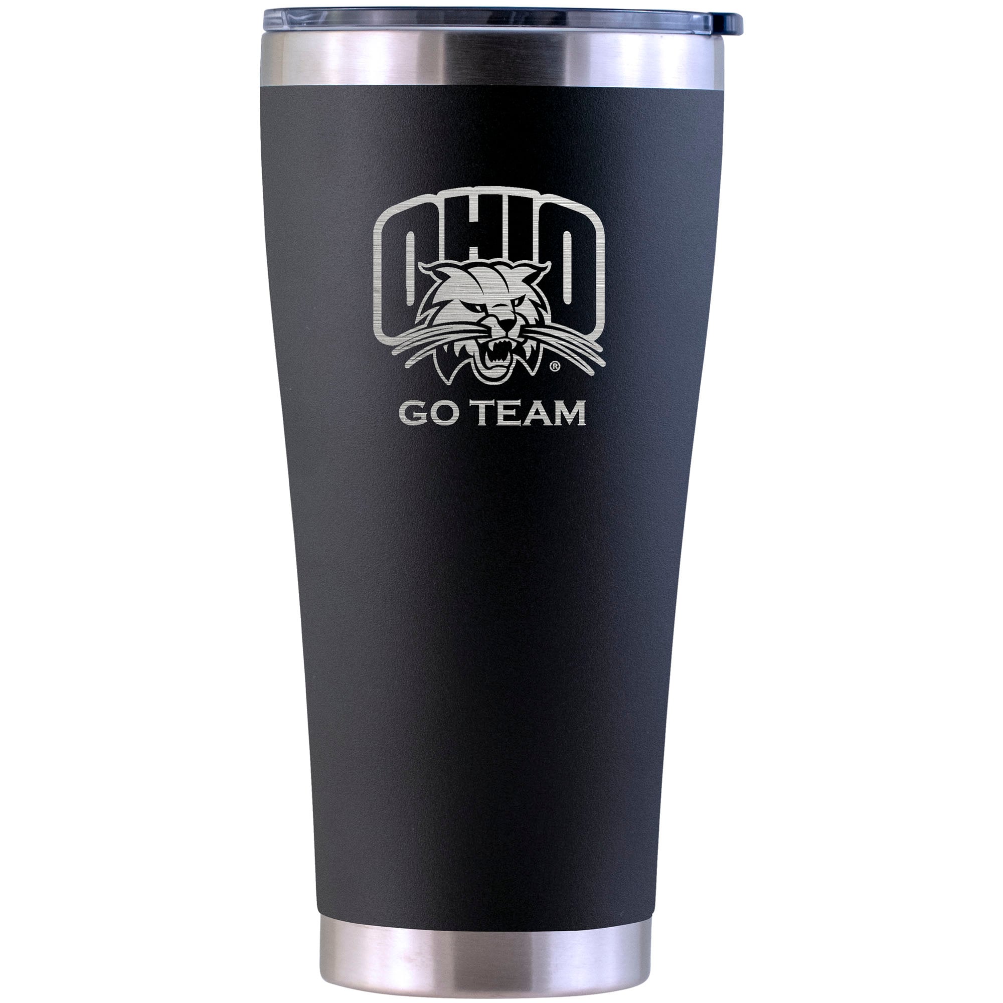 Ohio Bobcats Personalized 30oz. Laser Etched Black Tumbler
