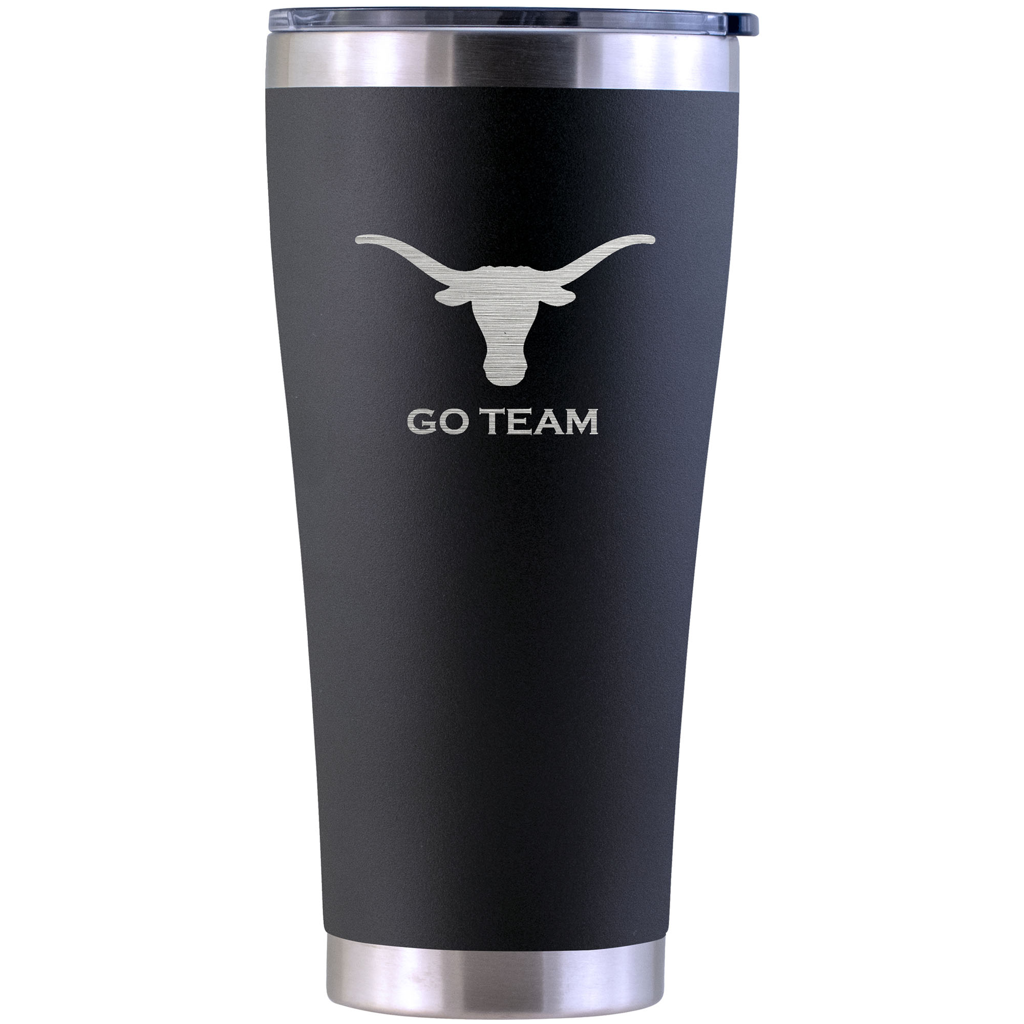 Texas Longhorns Personalized 30oz. Laser Etched Black Tumbler