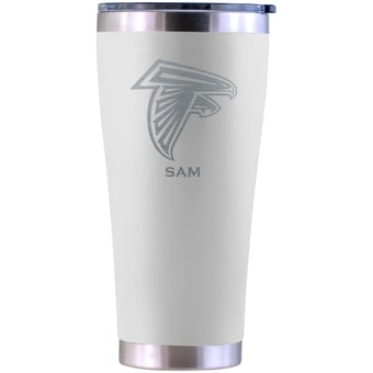 Atlanta Falcons Personalized 30oz. Laser Etched White Tumbler