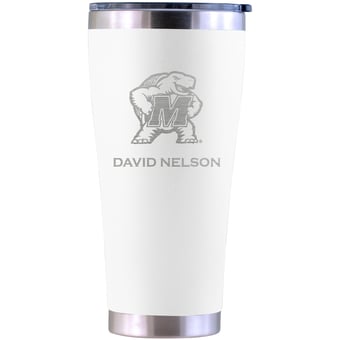 Maryland Terrapins Personalized 30oz. Laser Etched White Tumbler