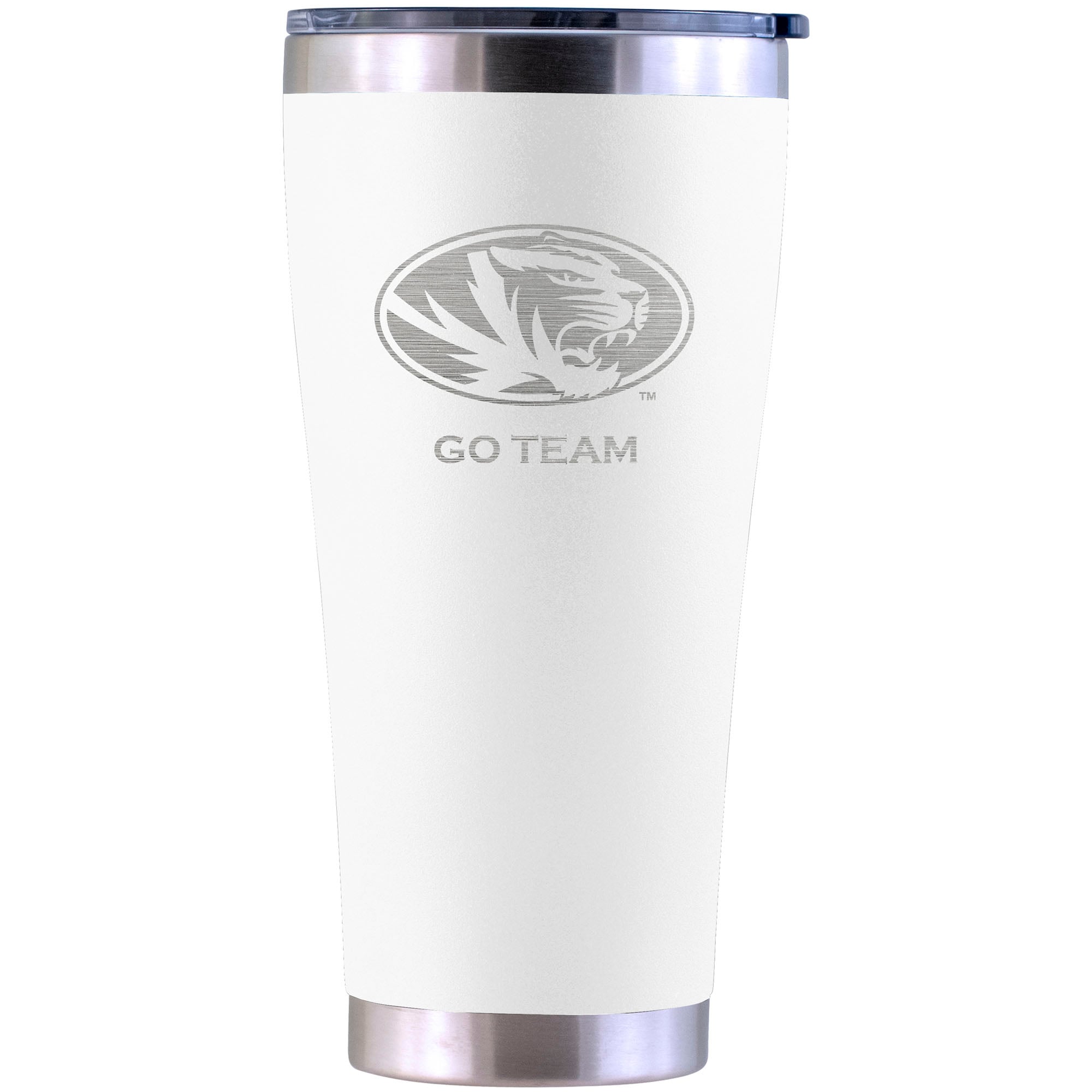 Missouri Tigers Personalized 30oz. Laser Etched White Tumbler