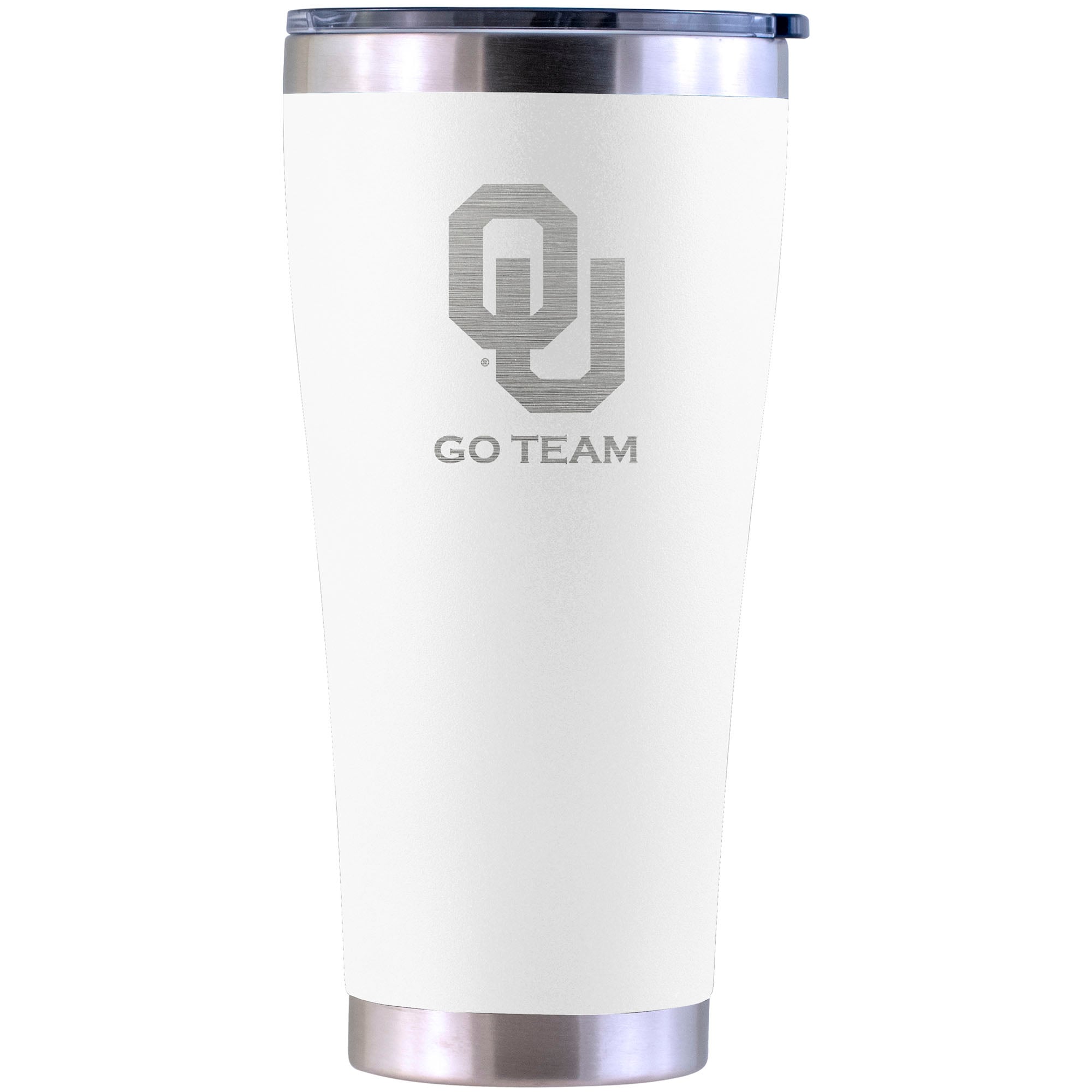 Oklahoma Sooners Personalized 30oz. Laser Etched White Tumbler
