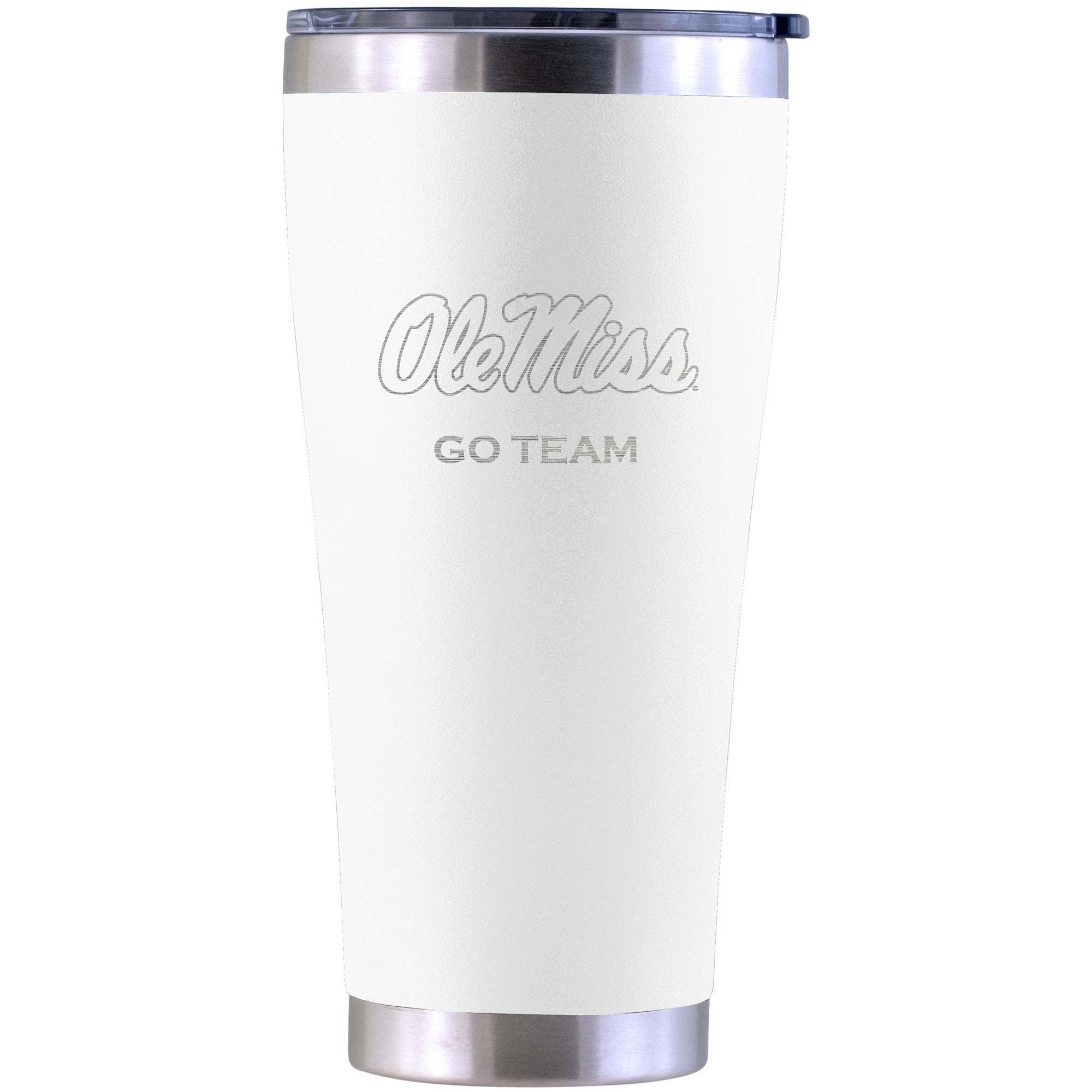 Ole Miss Rebels Personalized 30oz. Laser Etched White Tumbler