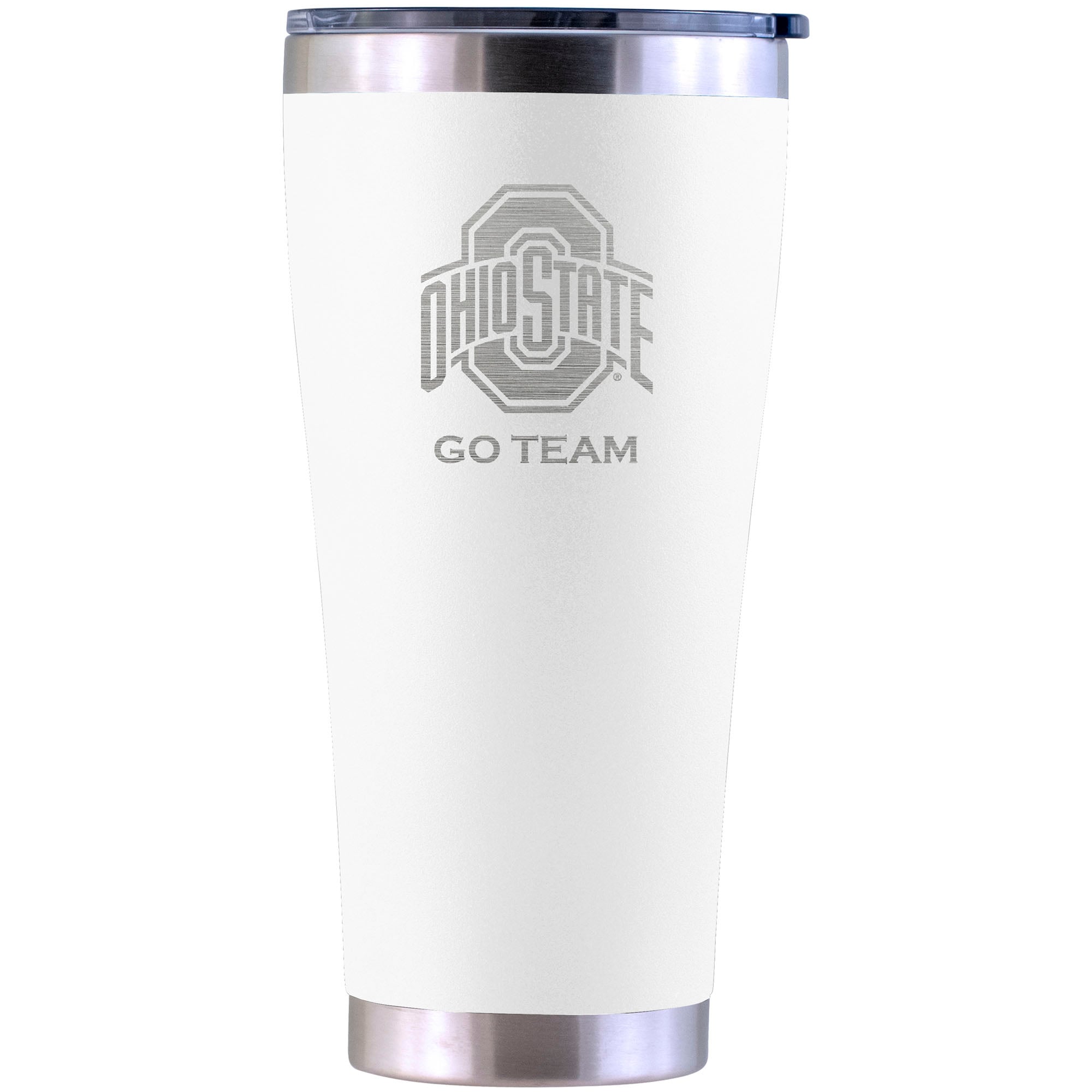 Ohio State Buckeyes Personalized 30oz. Laser Etched White Tumbler