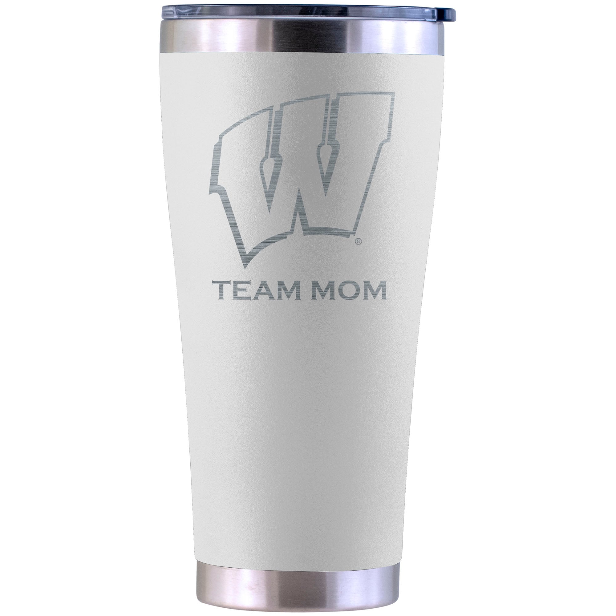 Wisconsin Badgers Personalized 30oz. Laser Etched White Tumbler
