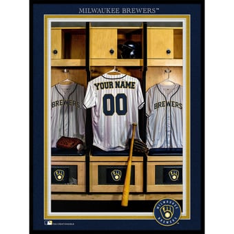 Milwaukee Brewers 12'' x 16'' Personalized Team Jersey Print