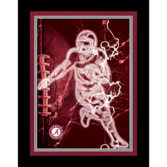 Black Alabama Crimson Tide 12'' x 16'' Framed Neon Player Print