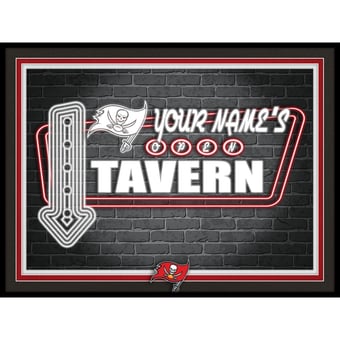 Black Tampa Bay Buccaneers 12'' x 16'' Personalized Framed Neon Tavern Print
