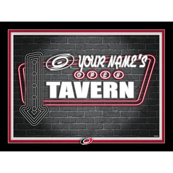 Carolina Hurricanes 12'' x 16'' Personalized Framed Neon Tavern Print
