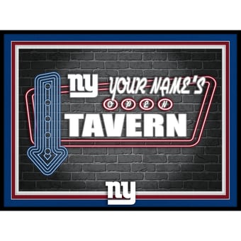 Black New York Giants 12'' x 16'' Personalized Framed Neon Tavern Print