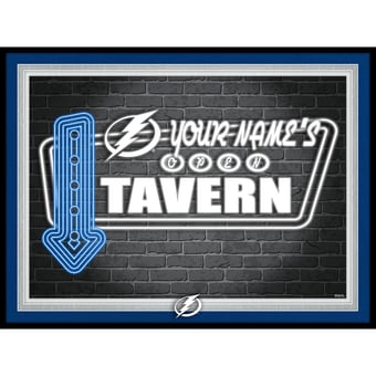 Tampa Bay Lightning 12'' x 16'' Personalized Framed Neon Tavern Print