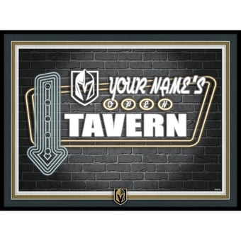 Vegas Golden Knights 12'' x 16'' Personalized Framed Neon Tavern Print