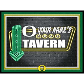 Black Oregon Ducks 12'' x 16'' Personalized Framed Neon Tavern Print