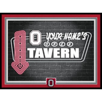 Black Ohio State Buckeyes 12'' x 16'' Personalized Framed Neon Tavern Print