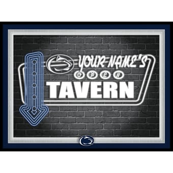 Black Penn State Nittany Lions 12'' x 16'' Personalized Framed Neon Tavern Print
