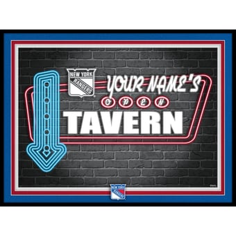 New York Rangers 12'' x 16'' Personalized Framed Neon Tavern Print