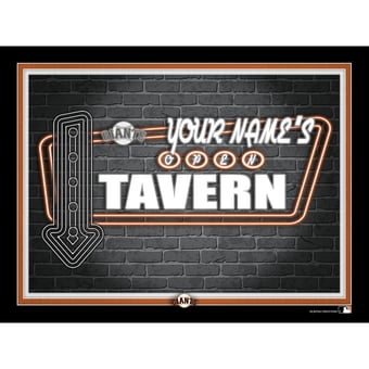 Black San Francisco Giants 12'' x 16'' Personalized Framed Neon Tavern Print