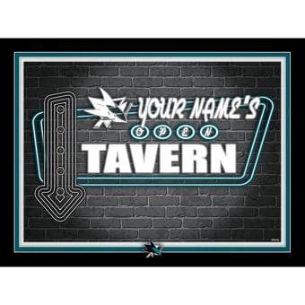San Jose Sharks 12'' x 16'' Personalized Framed Neon Tavern Print