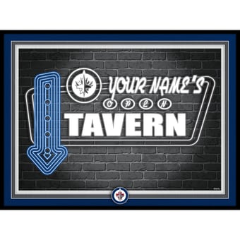 Winnipeg Jets 12'' x 16'' Personalized Framed Neon Tavern Print