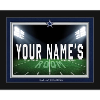 Black Dallas Cowboys 12'' x 16'' Personalized Framed Field Spotlight Print