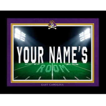 Black ECU Pirates 12'' x 16'' Personalized Framed Field Spotlight Print