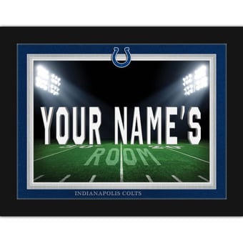 Black Indianapolis Colts 12'' x 16'' Personalized Framed Field Spotlight Print