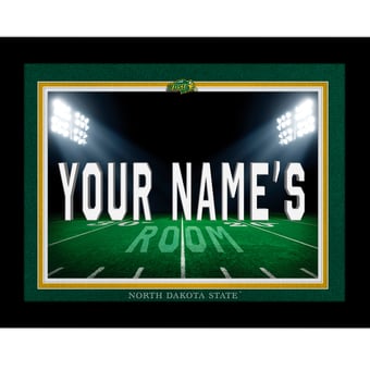Black NDSU Bison 12'' x 16'' Personalized Framed Field Spotlight Print
