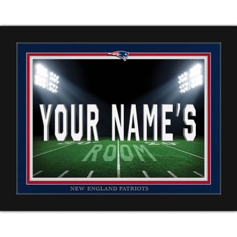Black New England Patriots 12'' x 16'' Personalized Framed Field Spotlight Print