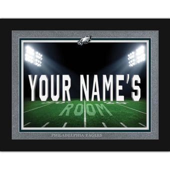 Black Philadelphia Eagles 12'' x 16'' Personalized Framed Field Spotlight Print