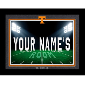 Black Tennessee Volunteers 12'' x 16'' Personalized Framed Field Spotlight Print