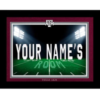 Black Texas A&M Aggies 12'' x 16'' Personalized Framed Field Spotlight Print