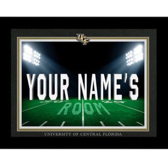 Black UCF Knights 12'' x 16'' Personalized Framed Field Spotlight Print
