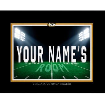 Black VCU Rams 12'' x 16'' Personalized Framed Field Spotlight Print