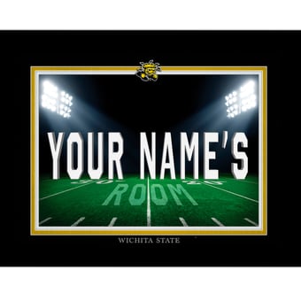 Black Wichita State Shockers 12'' x 16'' Personalized Framed Field Spotlight Print