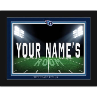Black Tennessee Titans 12'' x 16'' Personalized Framed Field Spotlight Print