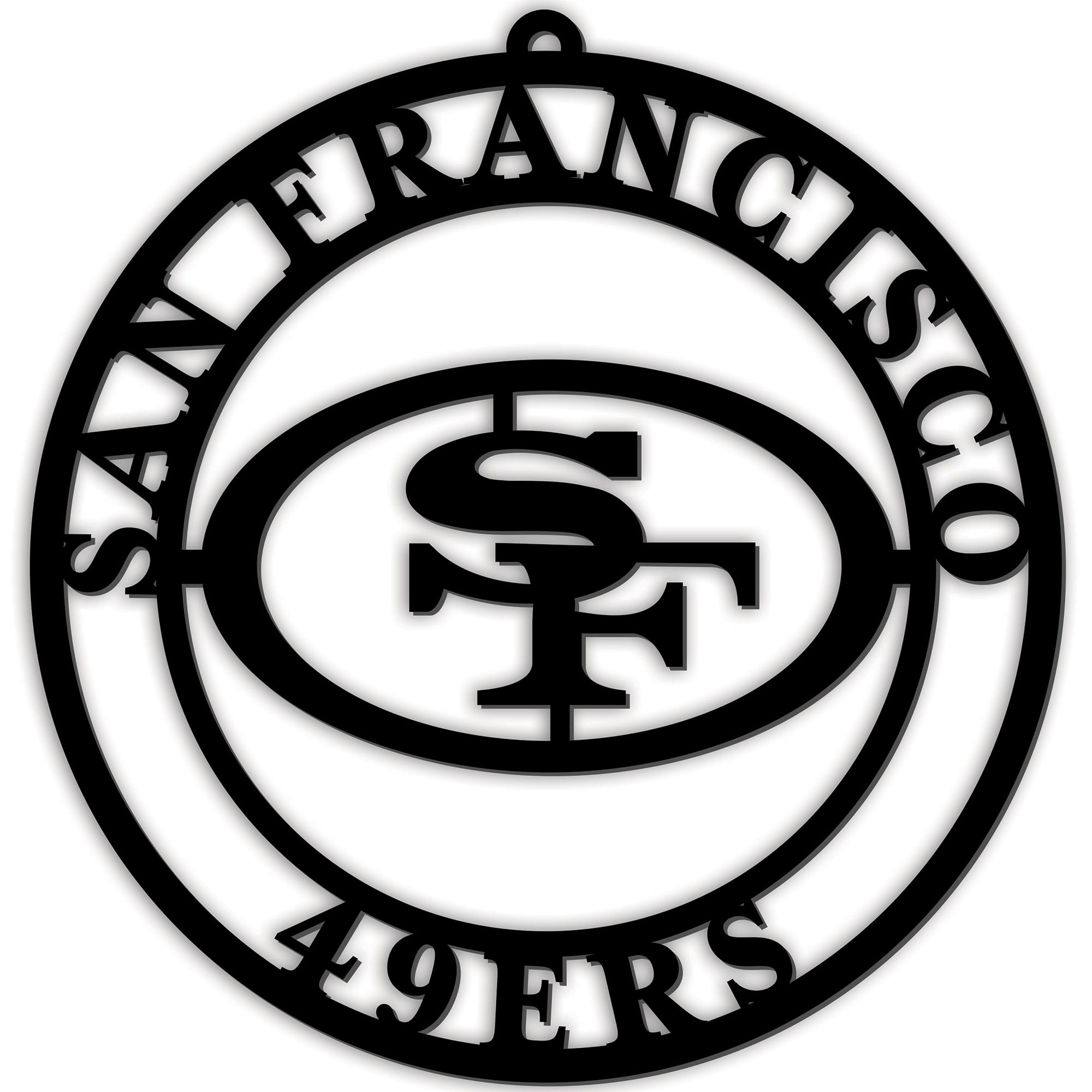 Black San Francisco 49ers 16'' Team Logo Cutout